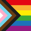 Inclusive LGBTQI+ Pride Flag including people of colour and the trans community
