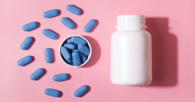 blue pills white bottle PrEP
