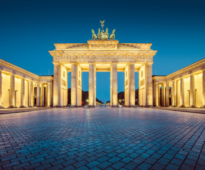 Berlin Brandenburg Gate in twilight, Germany