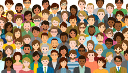 illustration of multi-ethnic group of peple